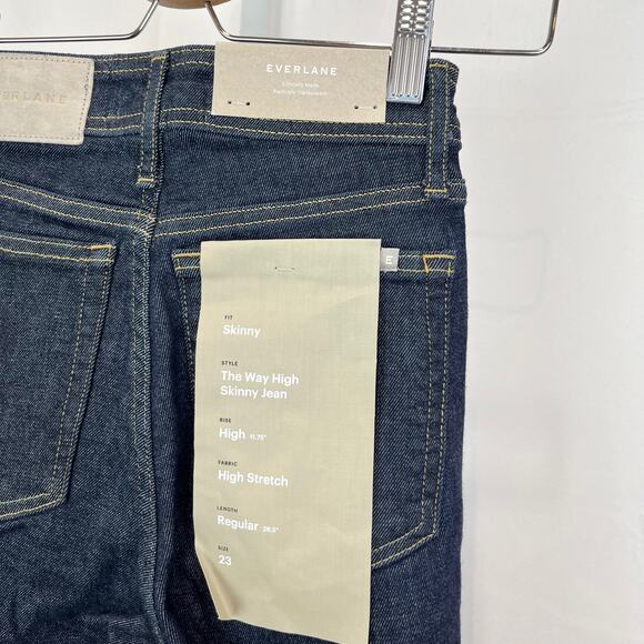 NWT EVERLANE 23 The Way High Skinny Jeans Stretch Dark Wash Cotton Blend Blue - Picture 8 of 10